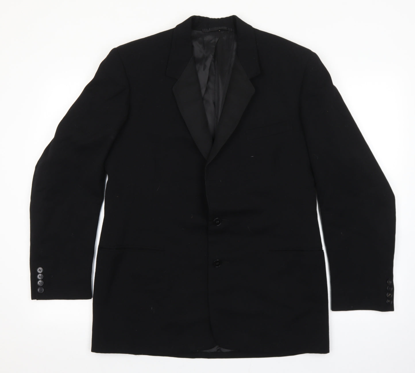 Preworn Mens Black Polyester Jacket Blazer Size 40