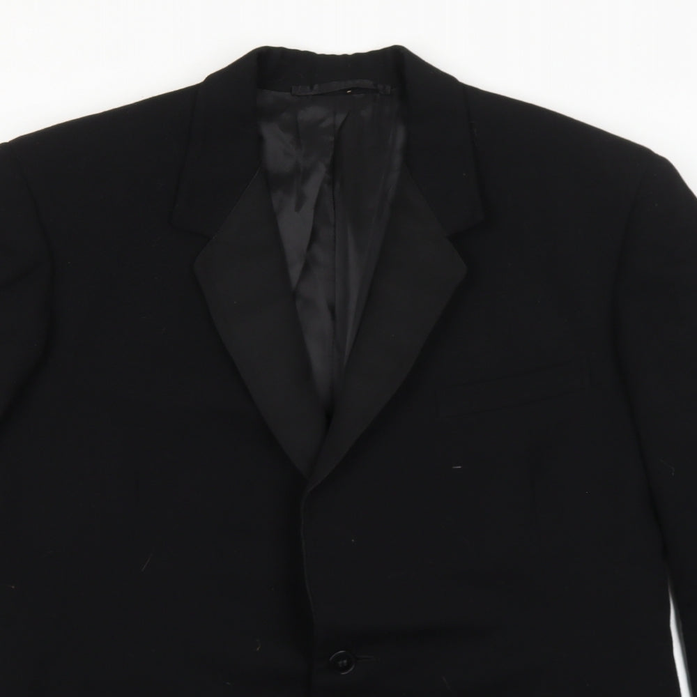 Preworn Mens Black Polyester Jacket Blazer Size 40