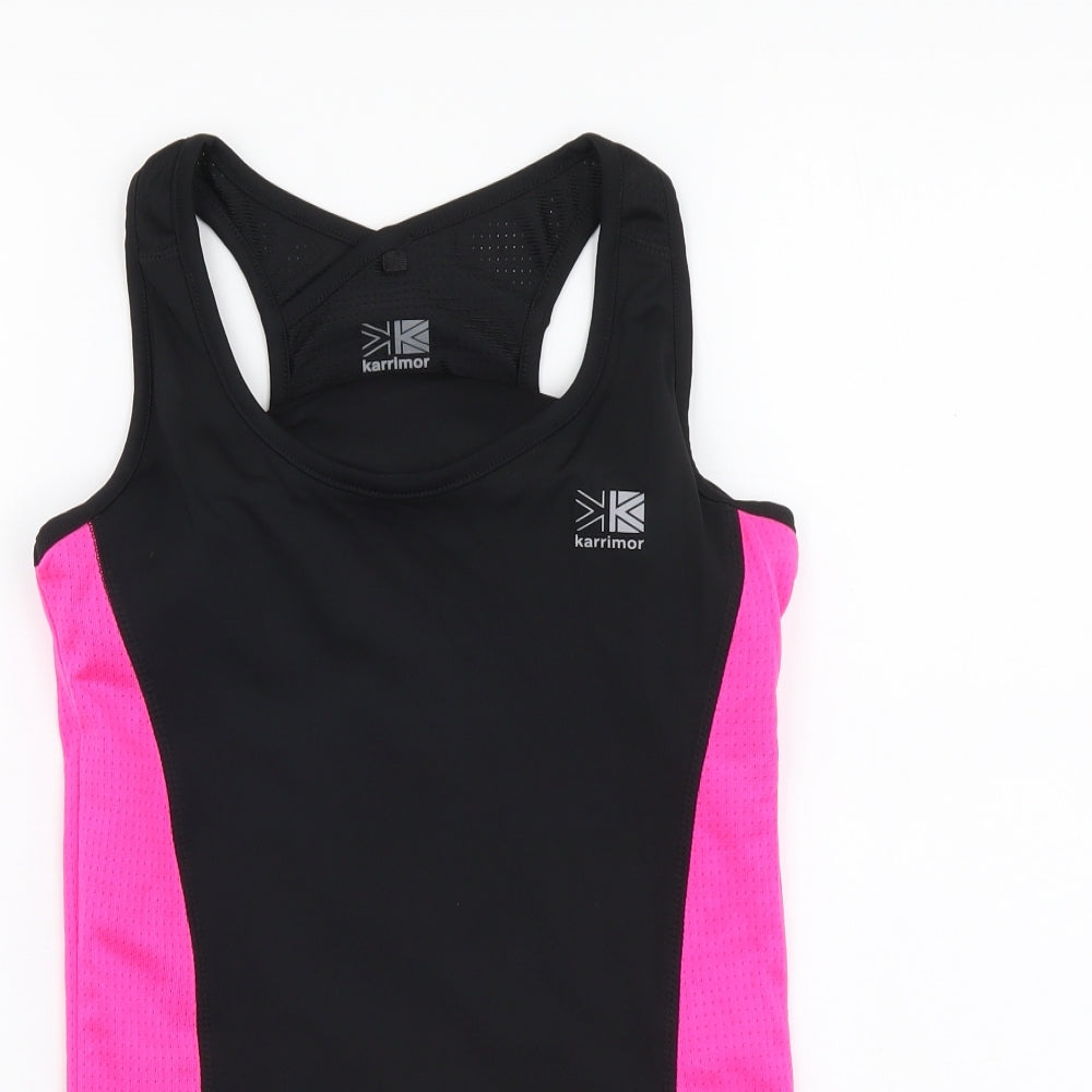 Karrimor Womens Black Colourblock Polyester Basic Tank Size 10 Round Neck Pullover