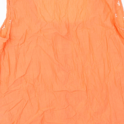 Roman Womens Orange Floral Cotton Basic Tank Size 12 Square Neck