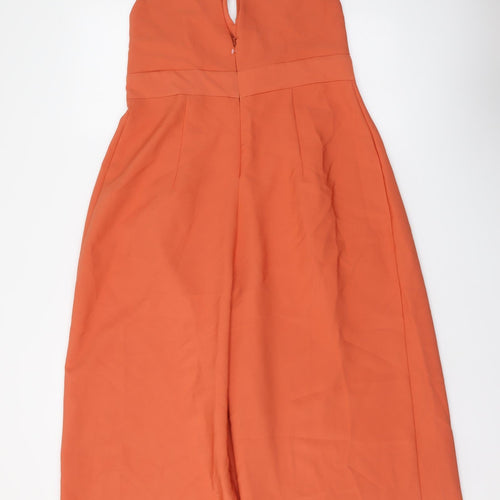 ASOS Womens Orange Polyester Jumpsuit One-Piece Size 14 Zip