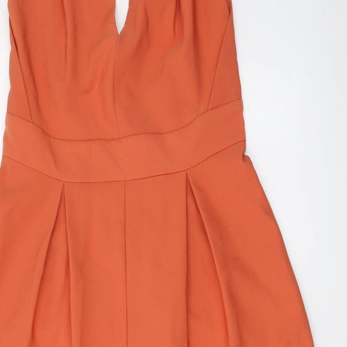 ASOS Womens Orange Polyester Jumpsuit One-Piece Size 14 Zip