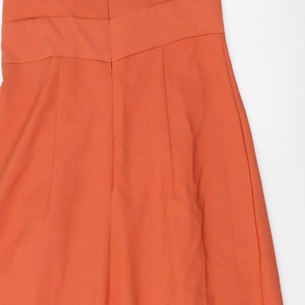 ASOS Womens Orange Polyester Jumpsuit One-Piece Size 14 Zip