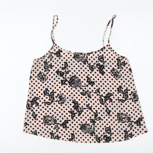 Dorothy Perkins Womens Pink Geometric Polyester Camisole Tank Size 10 Scoop Neck