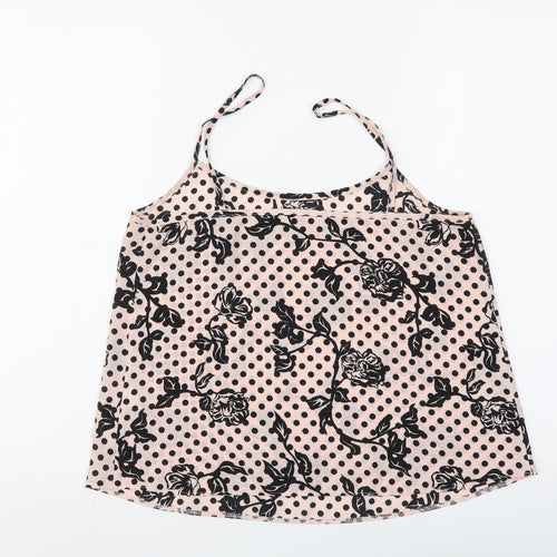 Dorothy Perkins Womens Pink Geometric Polyester Camisole Tank Size 10 Scoop Neck
