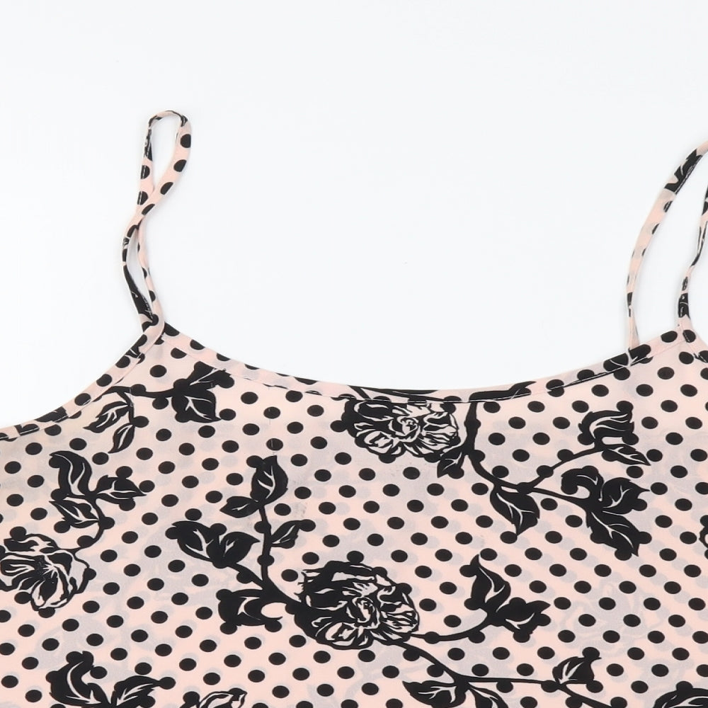 Dorothy Perkins Womens Pink Geometric Polyester Camisole Tank Size 10 Scoop Neck