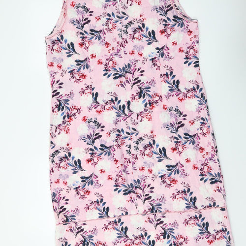 George Womens Pink Floral Linen Tank Dress Size 16 Boat Neck Pullover