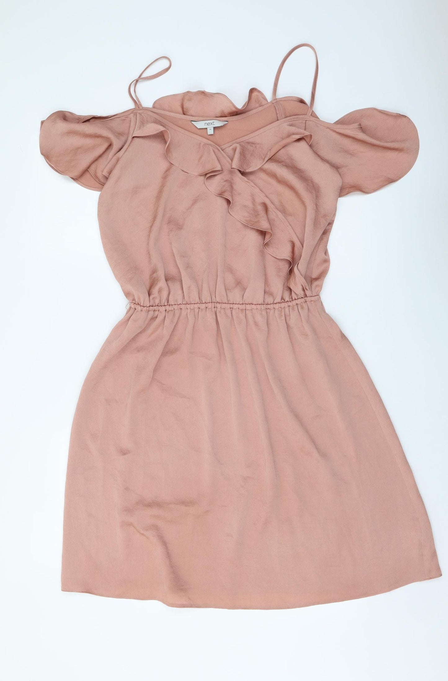 NEXT Womens Pink Polyester Fit & Flare Size 10 Off the Shoulder Pullover