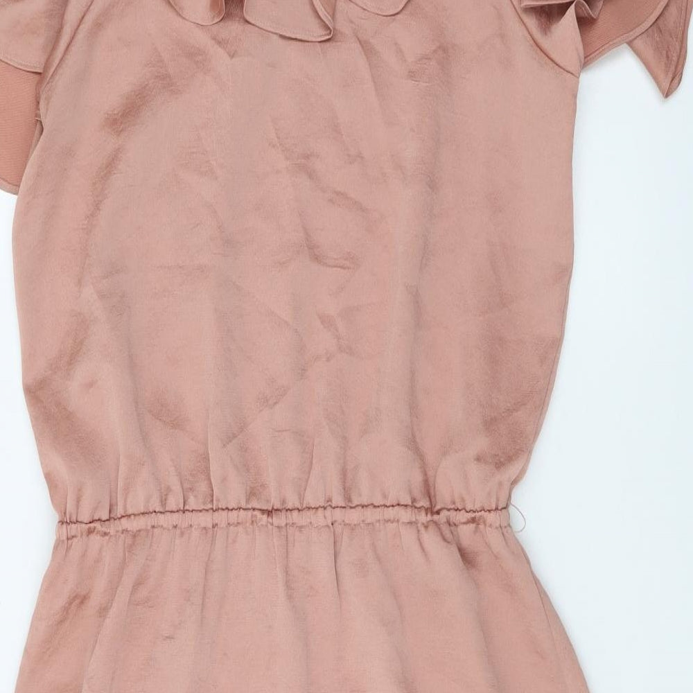 NEXT Womens Pink Polyester Fit & Flare Size 10 Off the Shoulder Pullover
