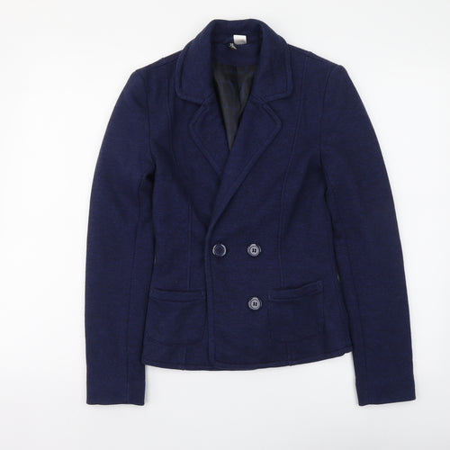 H&M Womens Blue Jacket Blazer Size XS Button