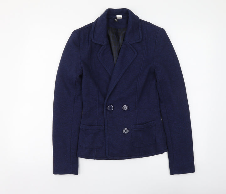 H&M Womens Blue Jacket Blazer Size XS Button