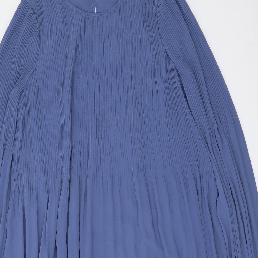 Los Angeles Atelier Womens Blue Polyester A-Line Size XS Round Neck Pullover