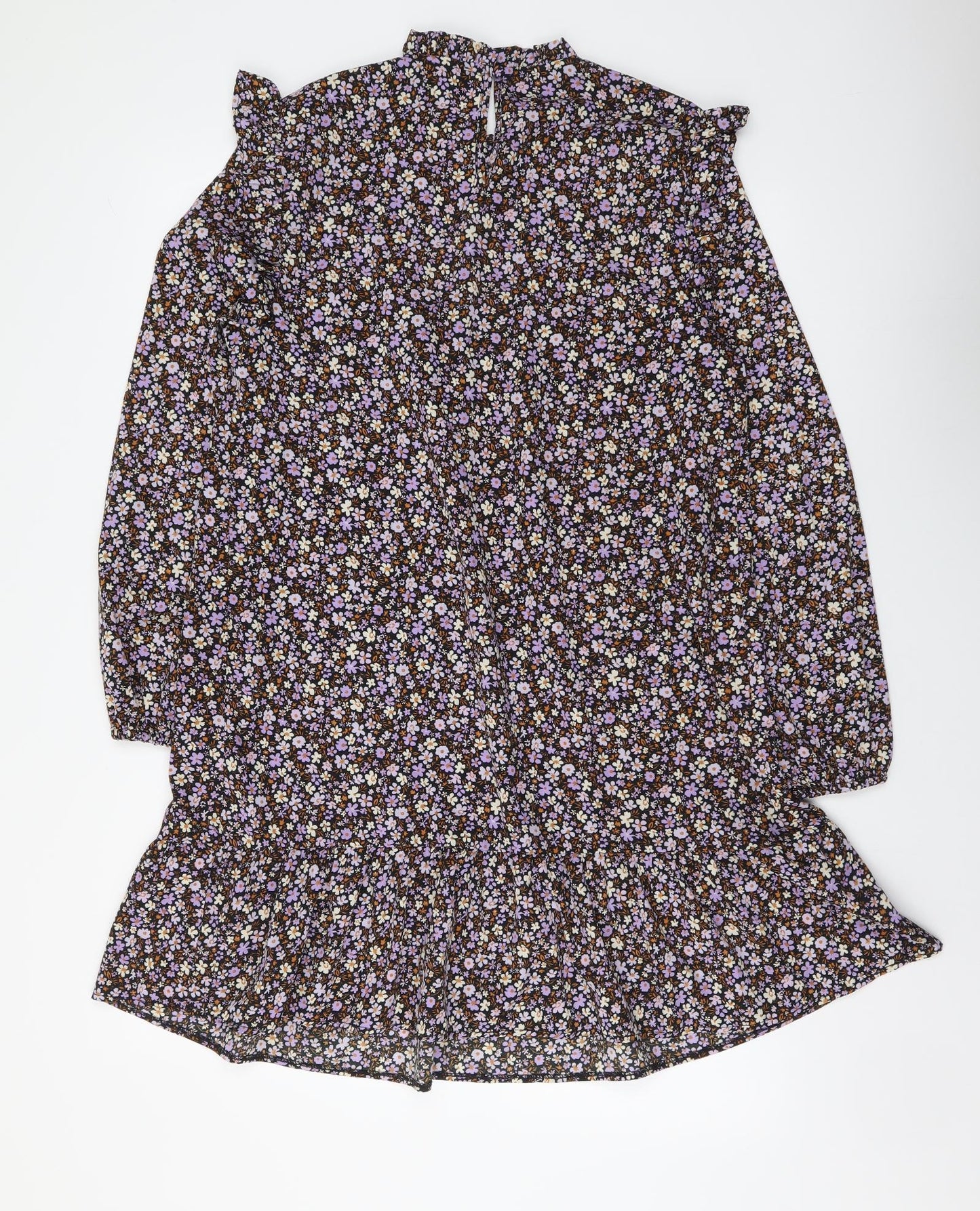 New Look Womens Multicoloured Floral Polyester A-Line Size 10 Round Neck Pullover