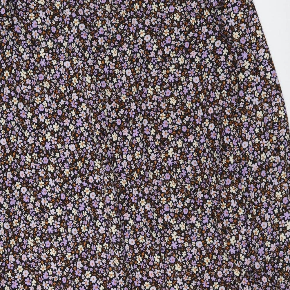 New Look Womens Multicoloured Floral Polyester A-Line Size 10 Round Neck Pullover