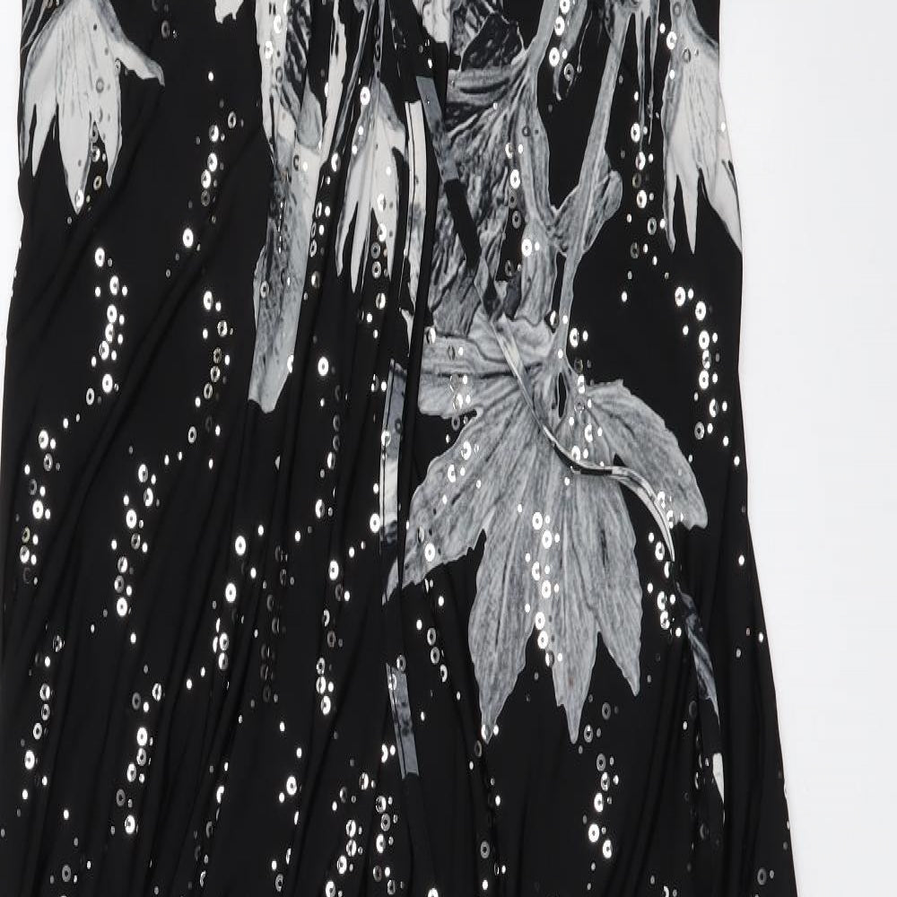 Yours Womens Black Floral Polyester A-Line Size 24 Off the Shoulder Pullover