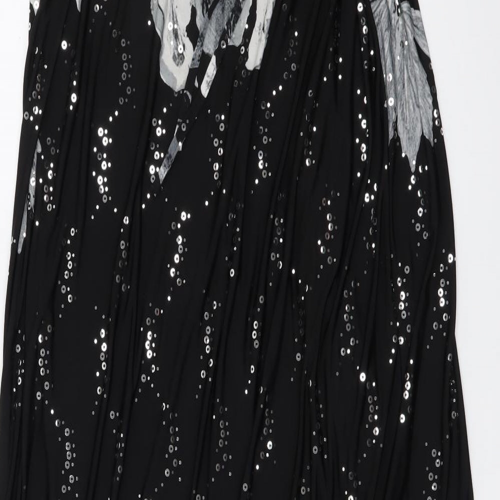 Yours Womens Black Floral Polyester A-Line Size 24 Off the Shoulder Pullover