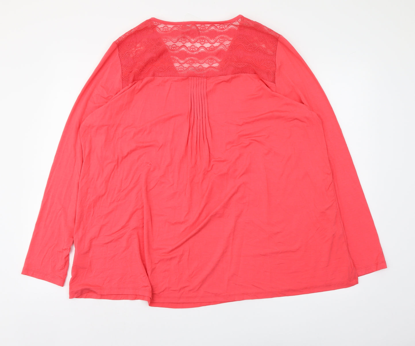 Together Womens Orange Viscose Basic Blouse Size 22 Scoop Neck