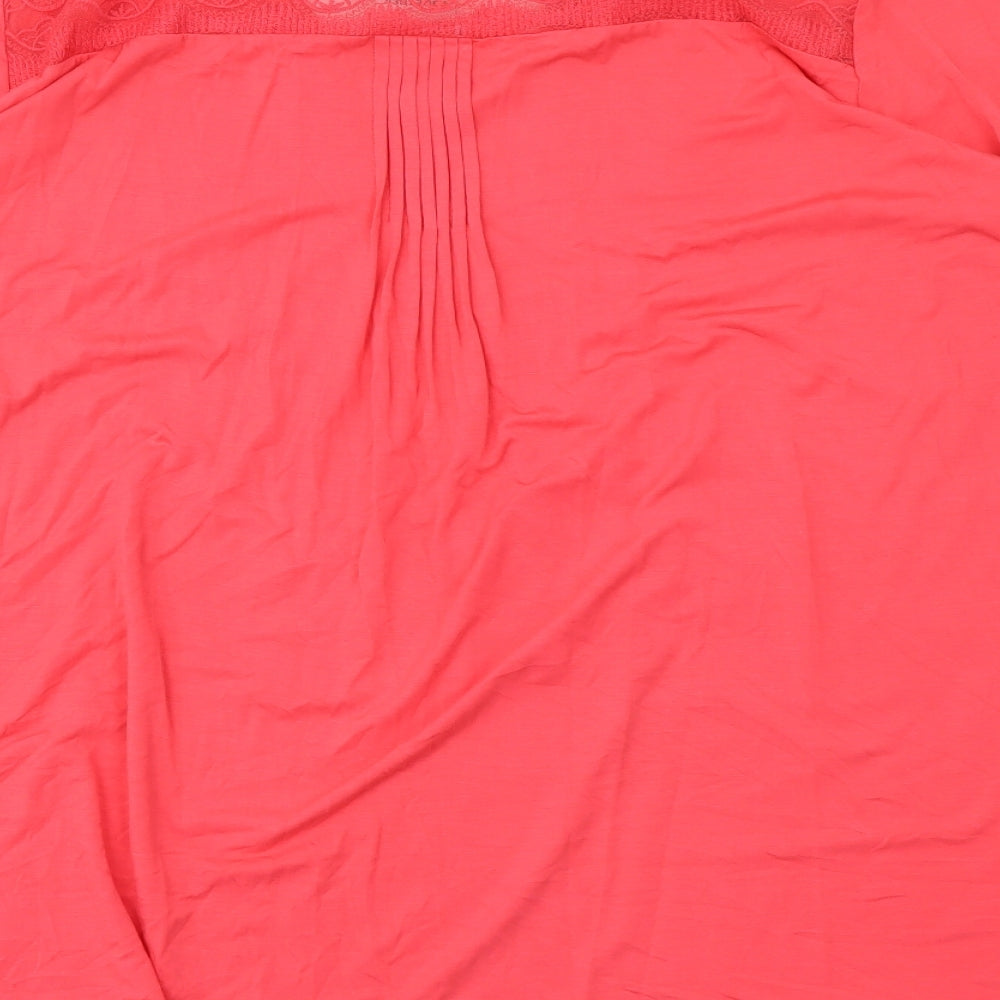 Together Womens Orange Viscose Basic Blouse Size 22 Scoop Neck