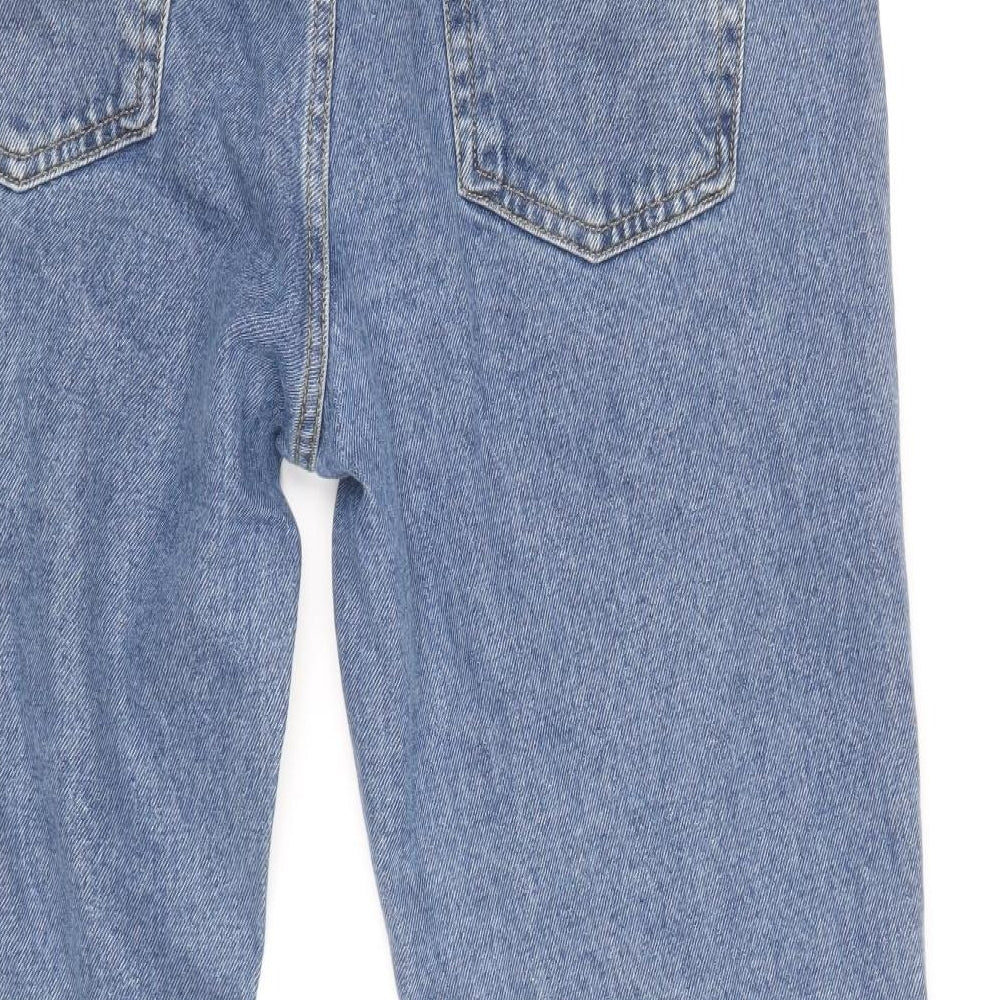 Preworn Mens Blue Polyester Straight Jeans Size 34 in Regular Zip