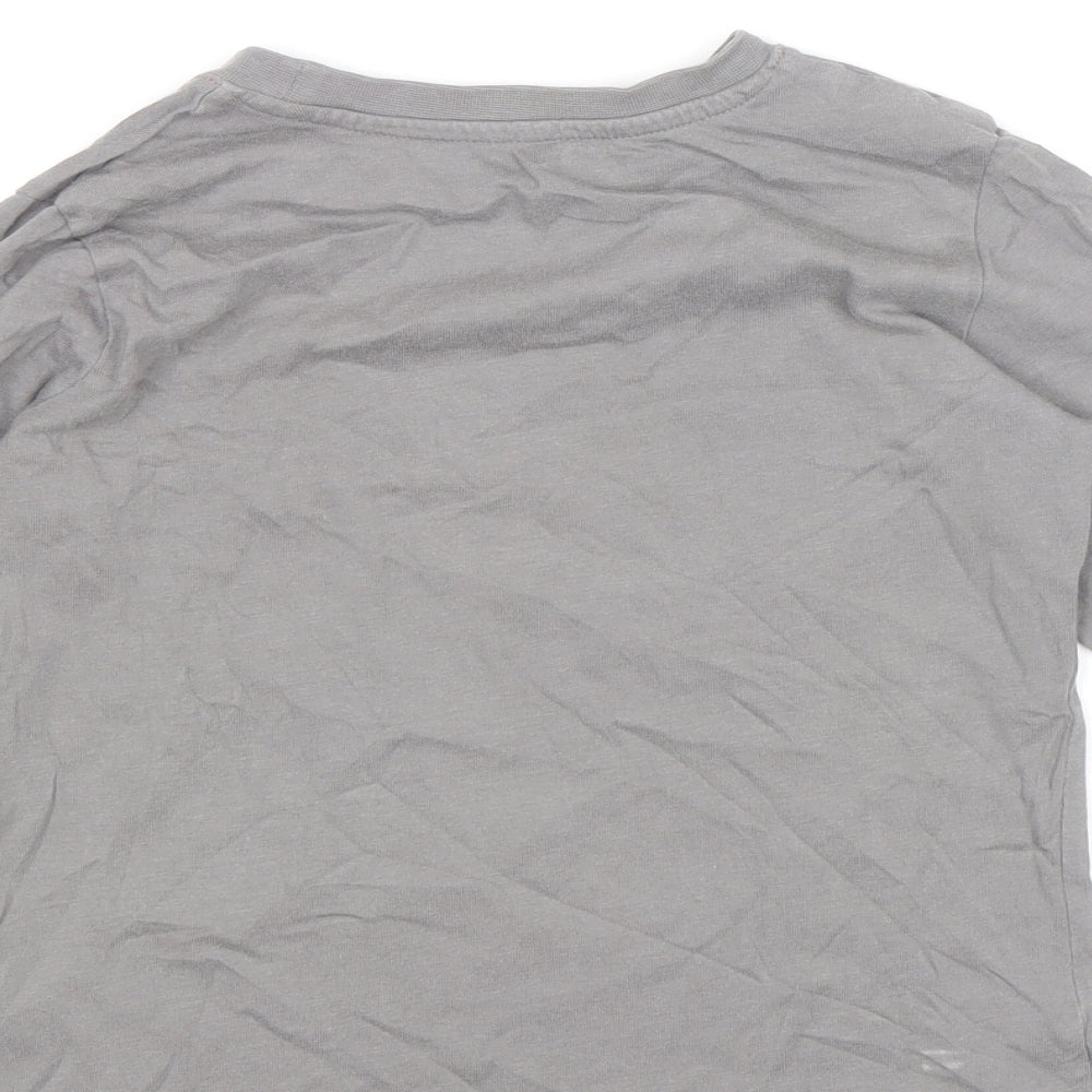 F&F Boys Grey Cotton Basic T-Shirt Size 4-5 Years Round Neck Pullover - Brum Brum