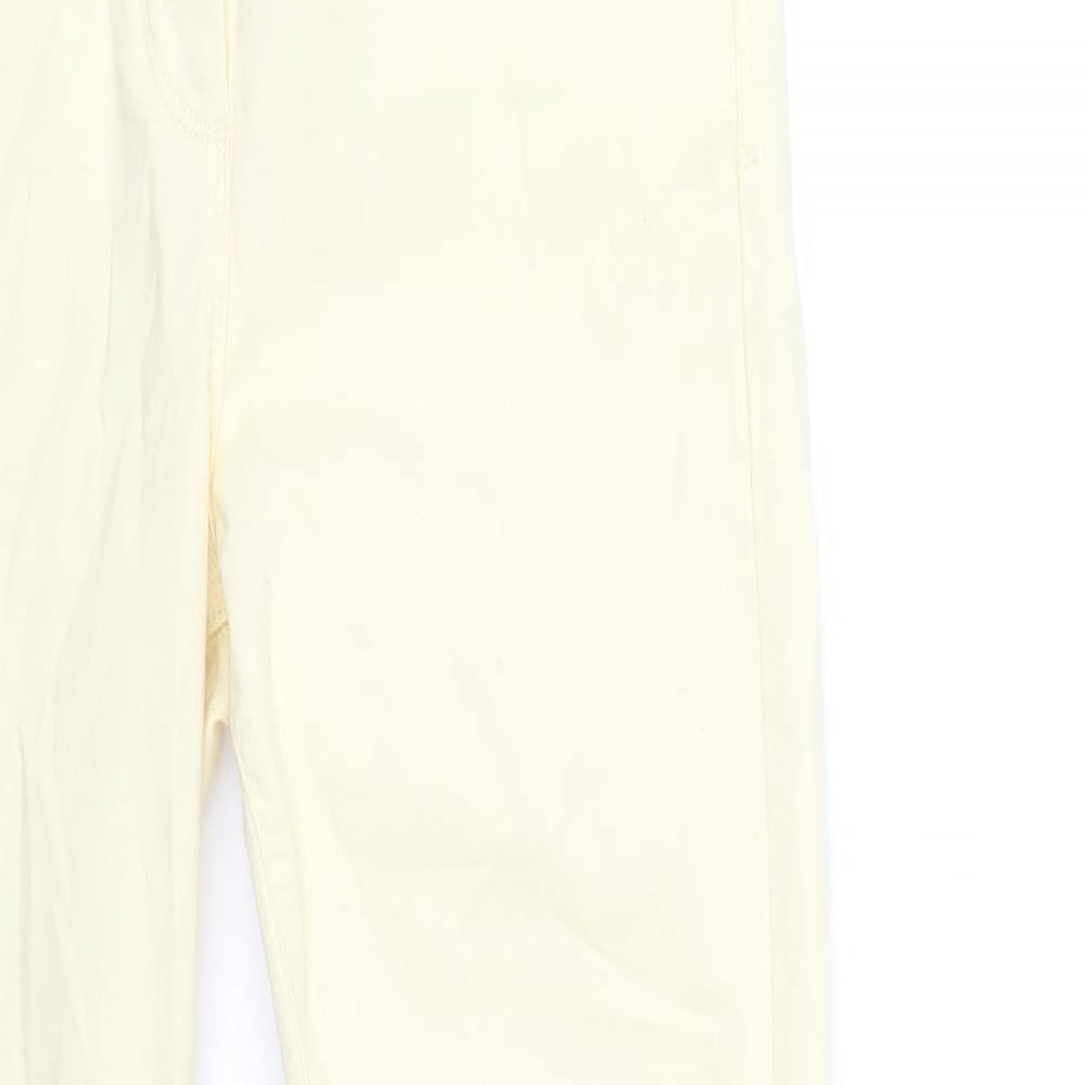 Marks and Spencer Womens Yellow Cotton Skinny Jeans Size 12 Regular Zip