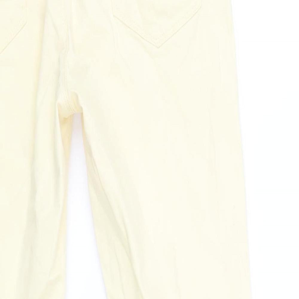Marks and Spencer Womens Yellow Cotton Skinny Jeans Size 12 Regular Zip