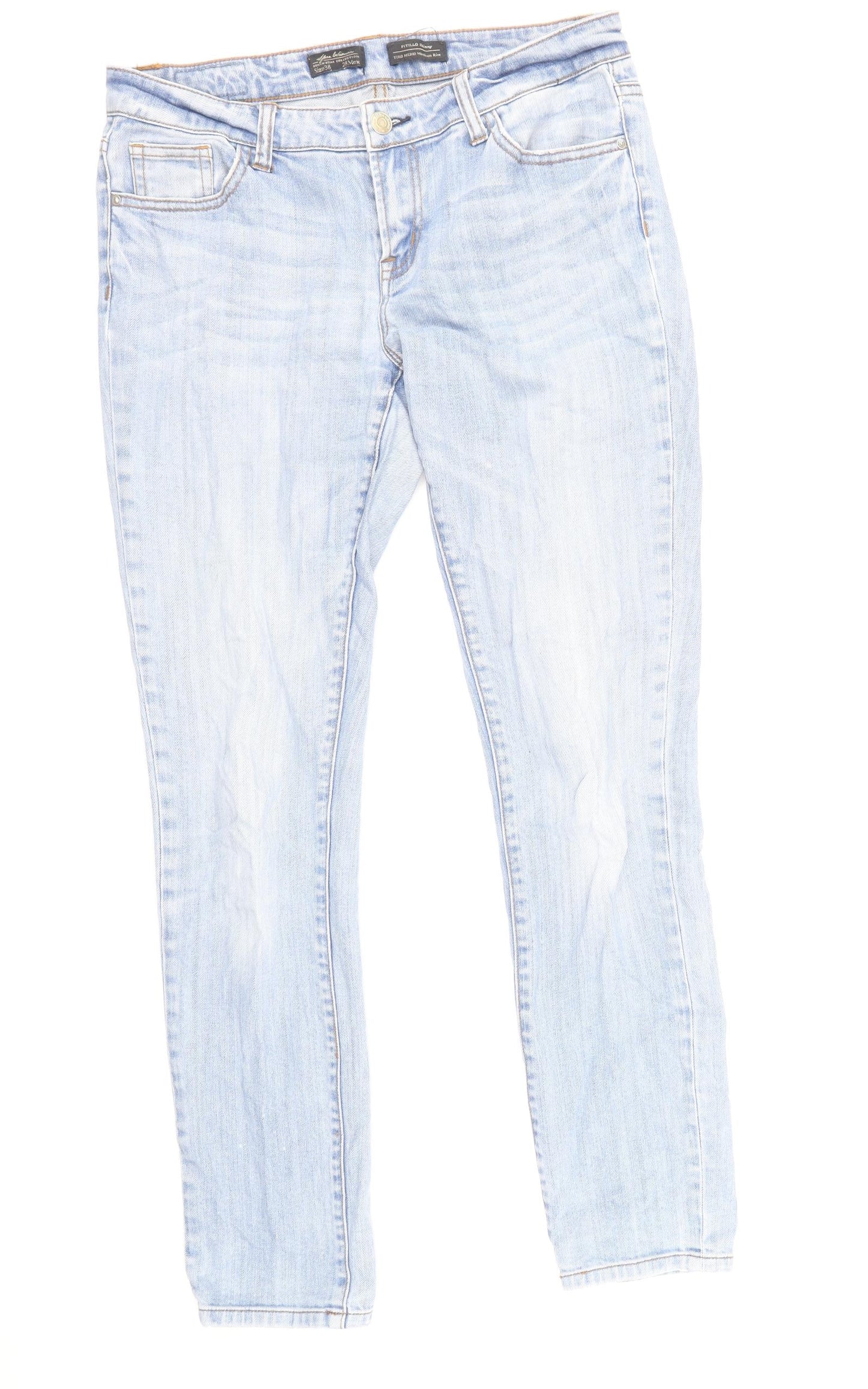 Sfera Womens Blue Cotton Skinny Jeans Size 10 Regular Zip