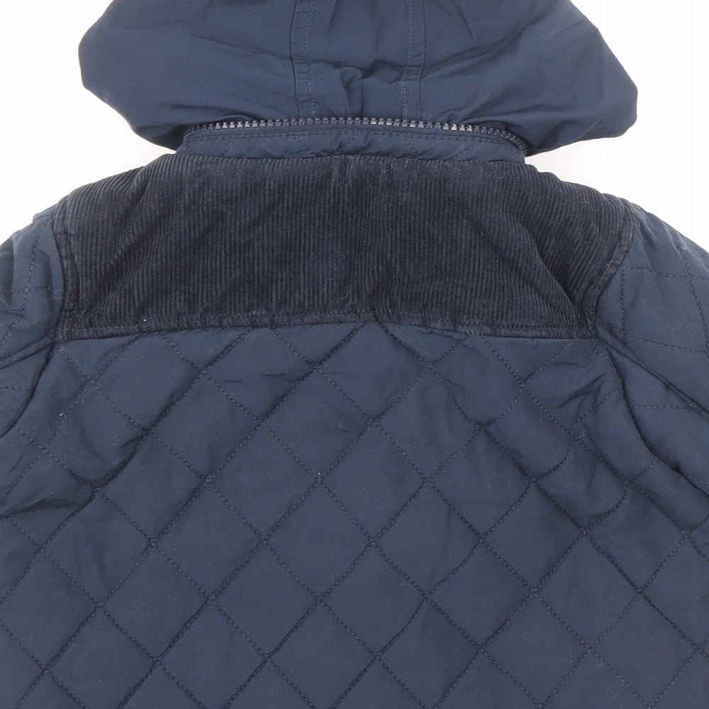 R Essential Boys Blue Quilted Coat Size 2-3 Years Zip