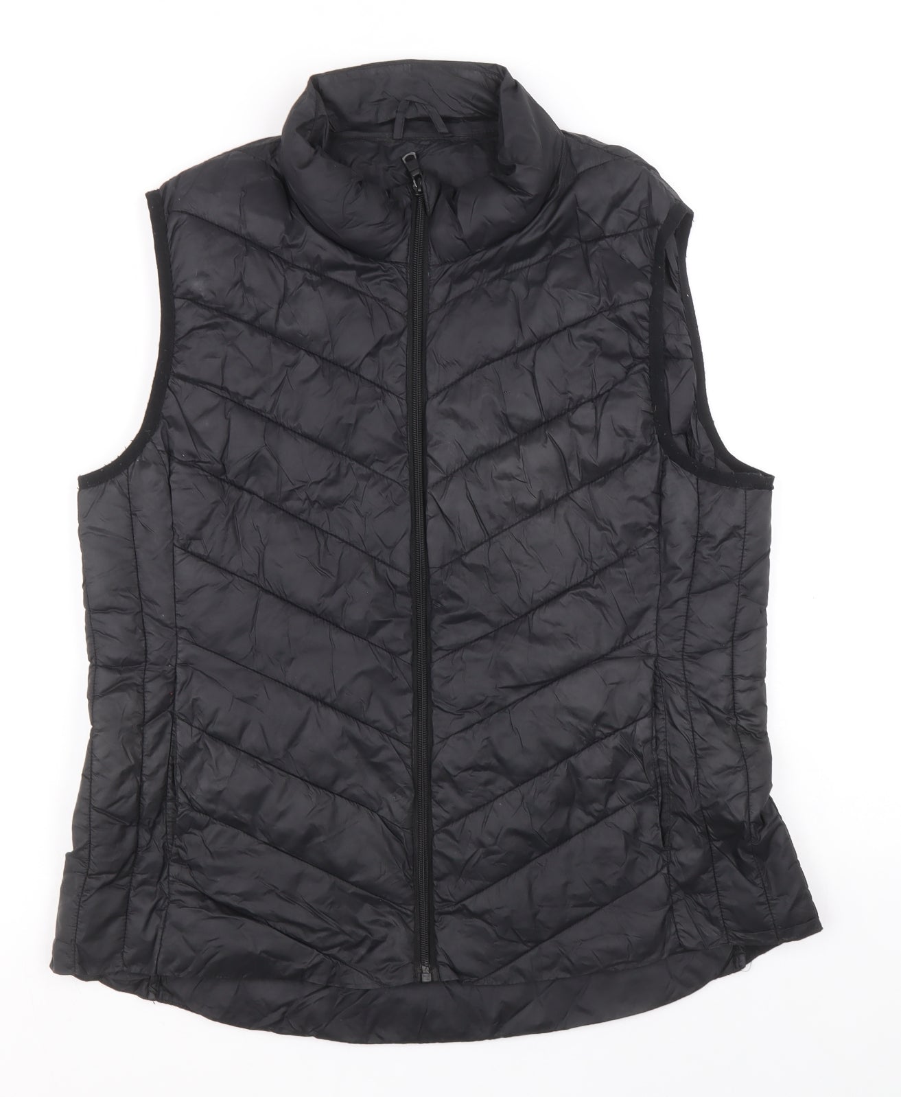 Primark Womens Black Gilet Waistcoat Size M Zip