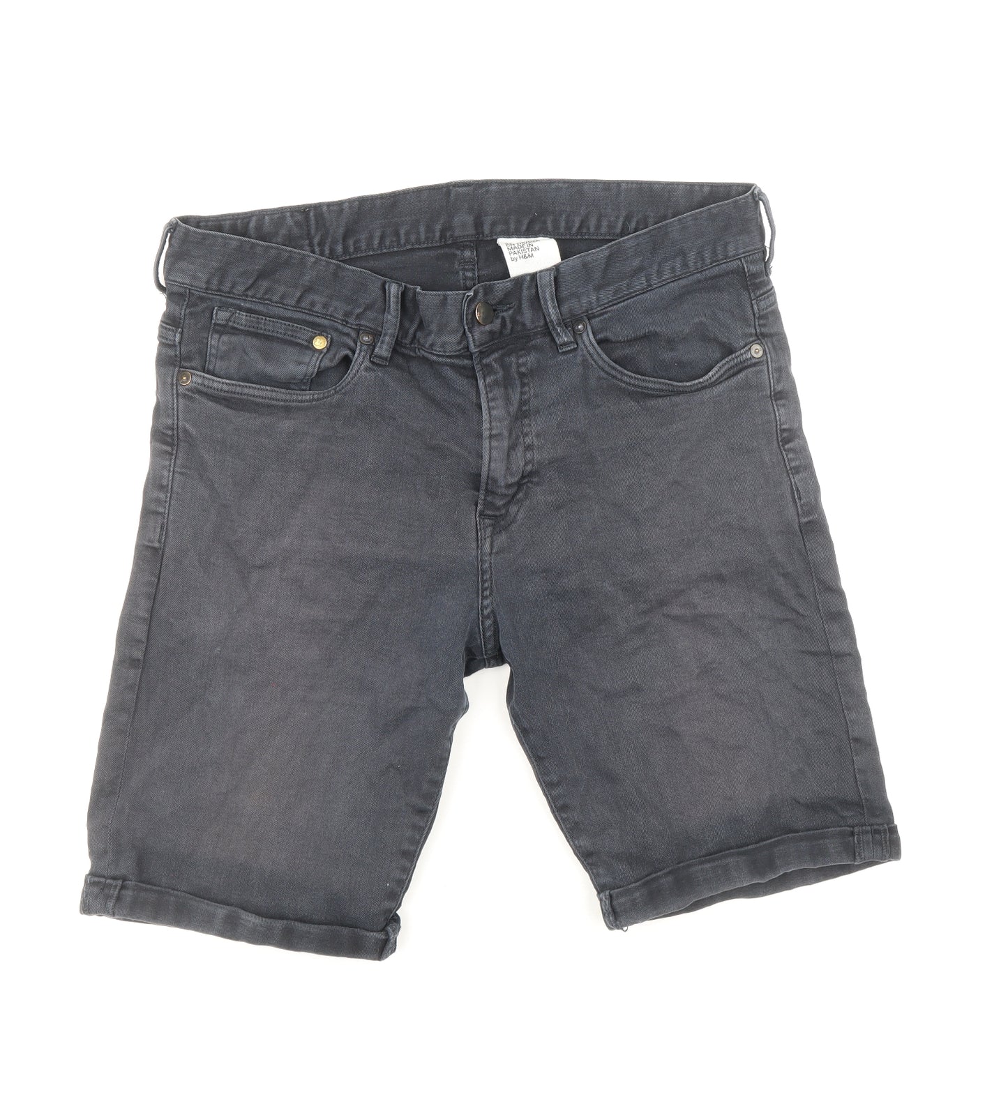 H&M Mens Blue Cotton Bermuda Shorts Size 32 in Regular Zip