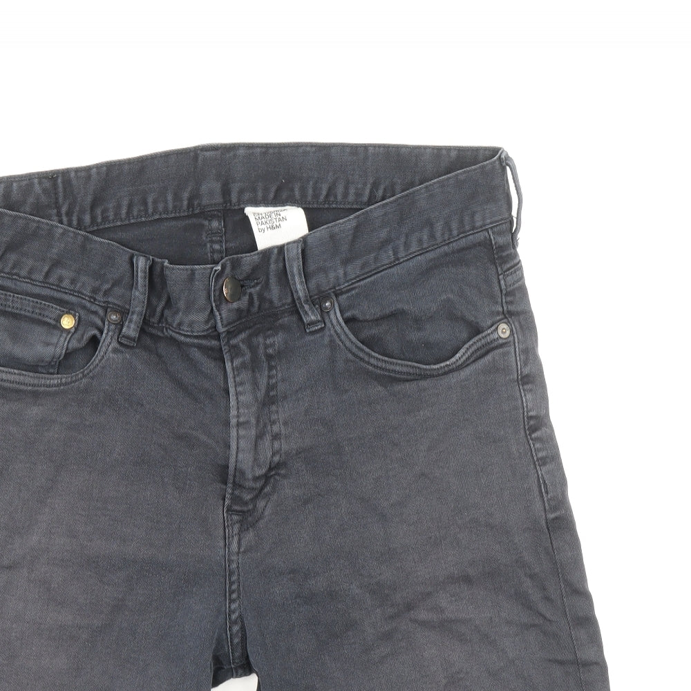 H&M Mens Blue Cotton Bermuda Shorts Size 32 in Regular Zip
