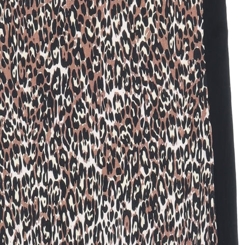 Select Womens Multicoloured Animal Print Viscose Slip Dress Size 18 Scoop Neck Pullover