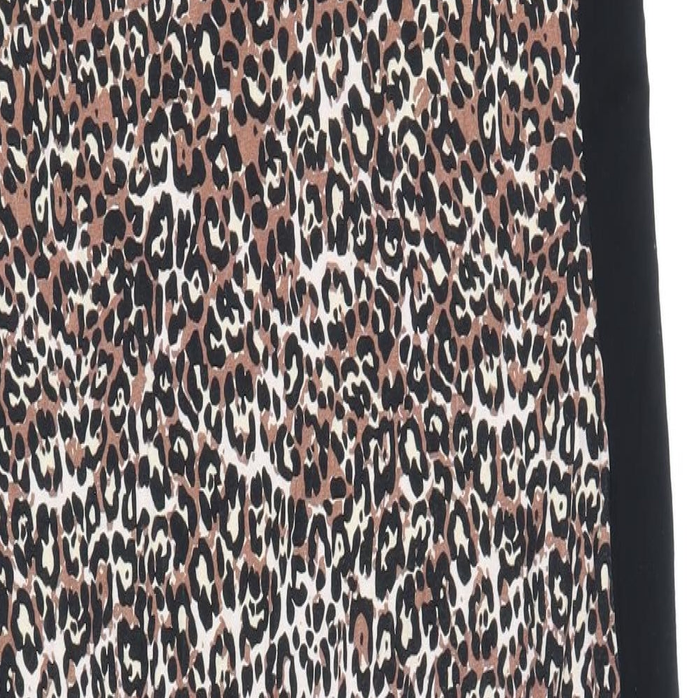 Select Womens Multicoloured Animal Print Viscose Slip Dress Size 18 Scoop Neck Pullover