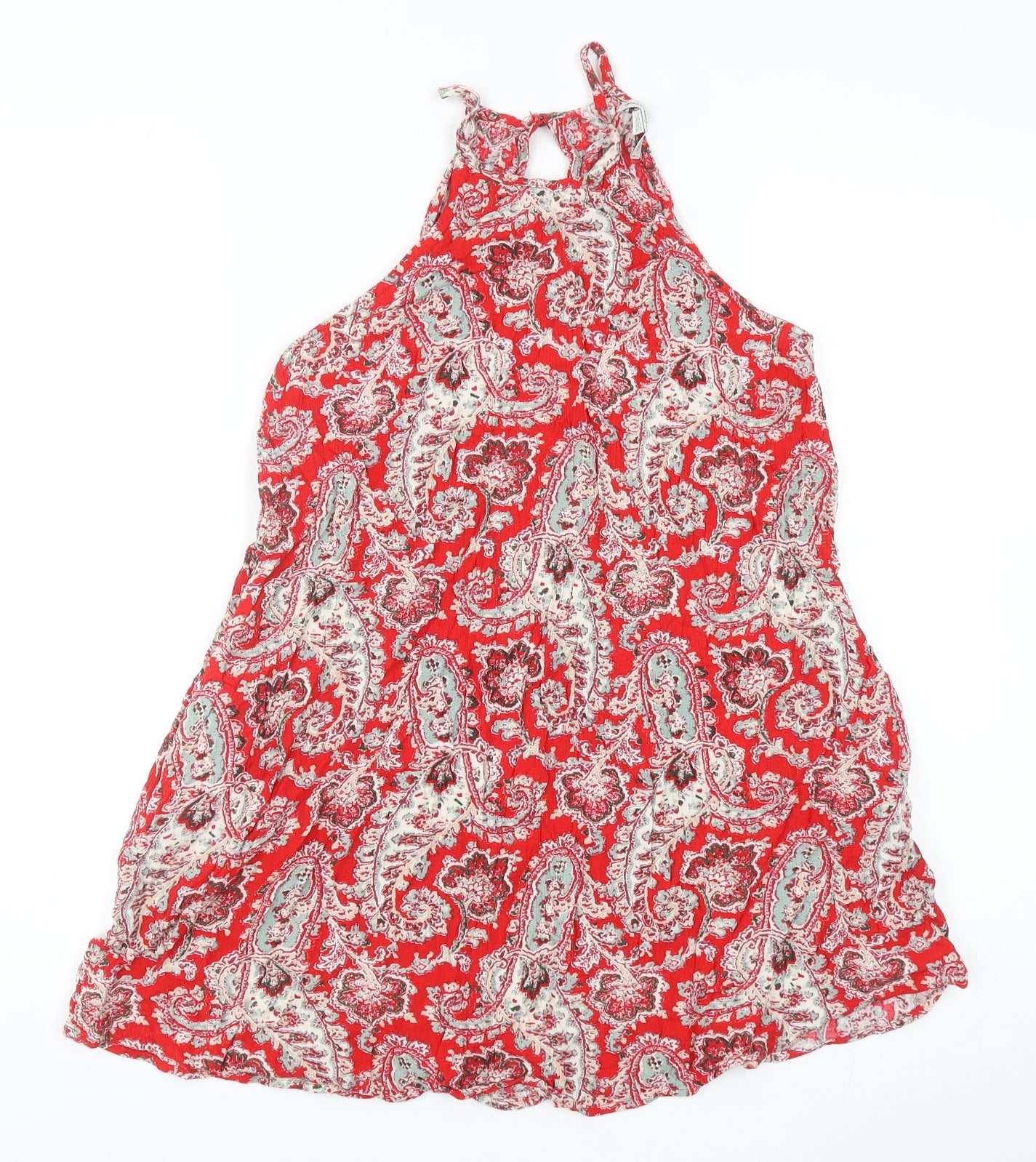 American Eagle Outfitters Womens Red Paisley Viscose Tunic Tank Size S Round Neck
