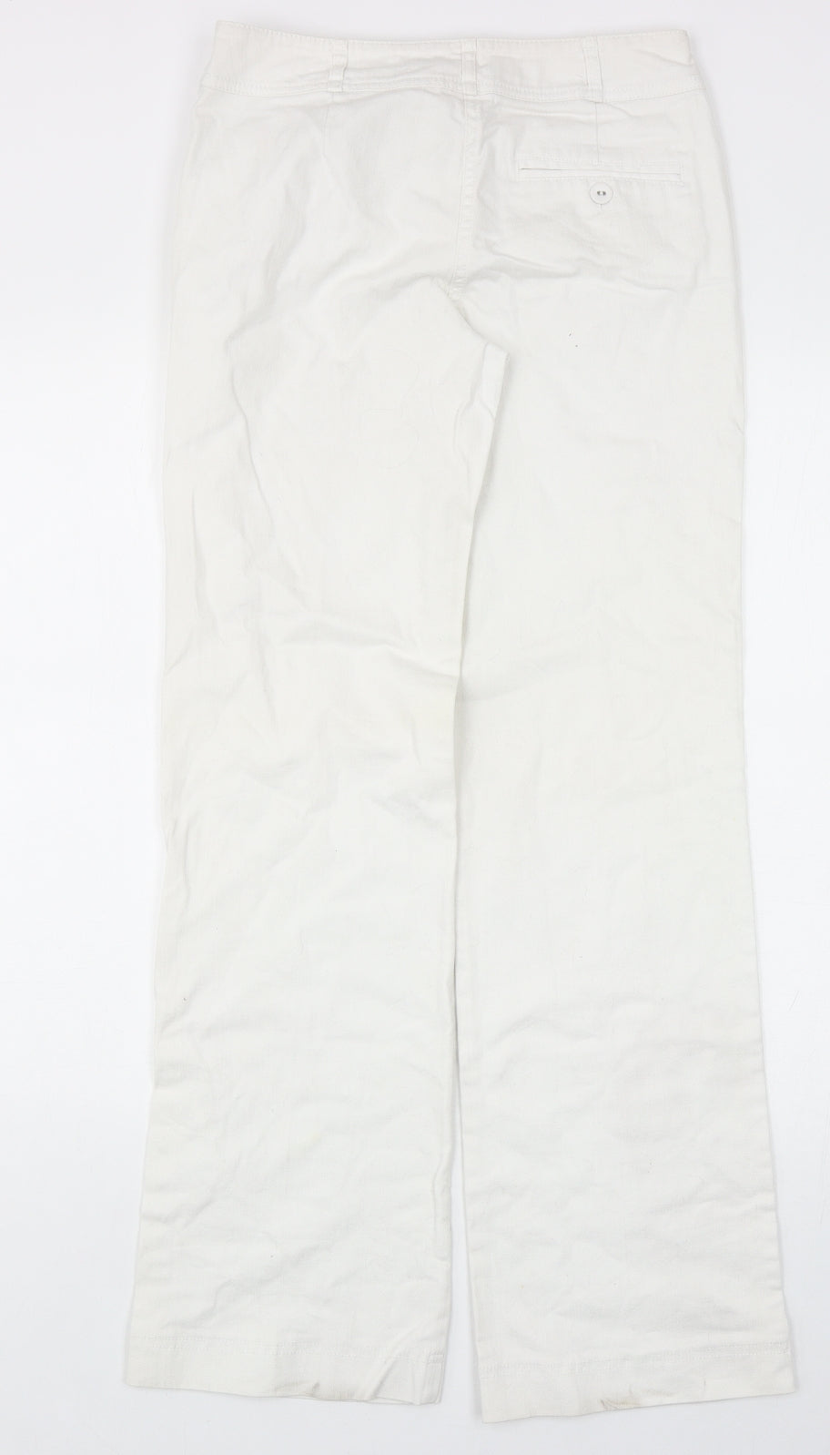 Monsoon Womens White Cotton Straight Jeans Size 8 Regular Zip