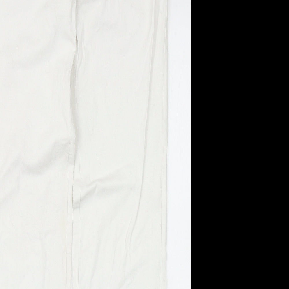 Monsoon Womens White Cotton Straight Jeans Size 8 Regular Zip