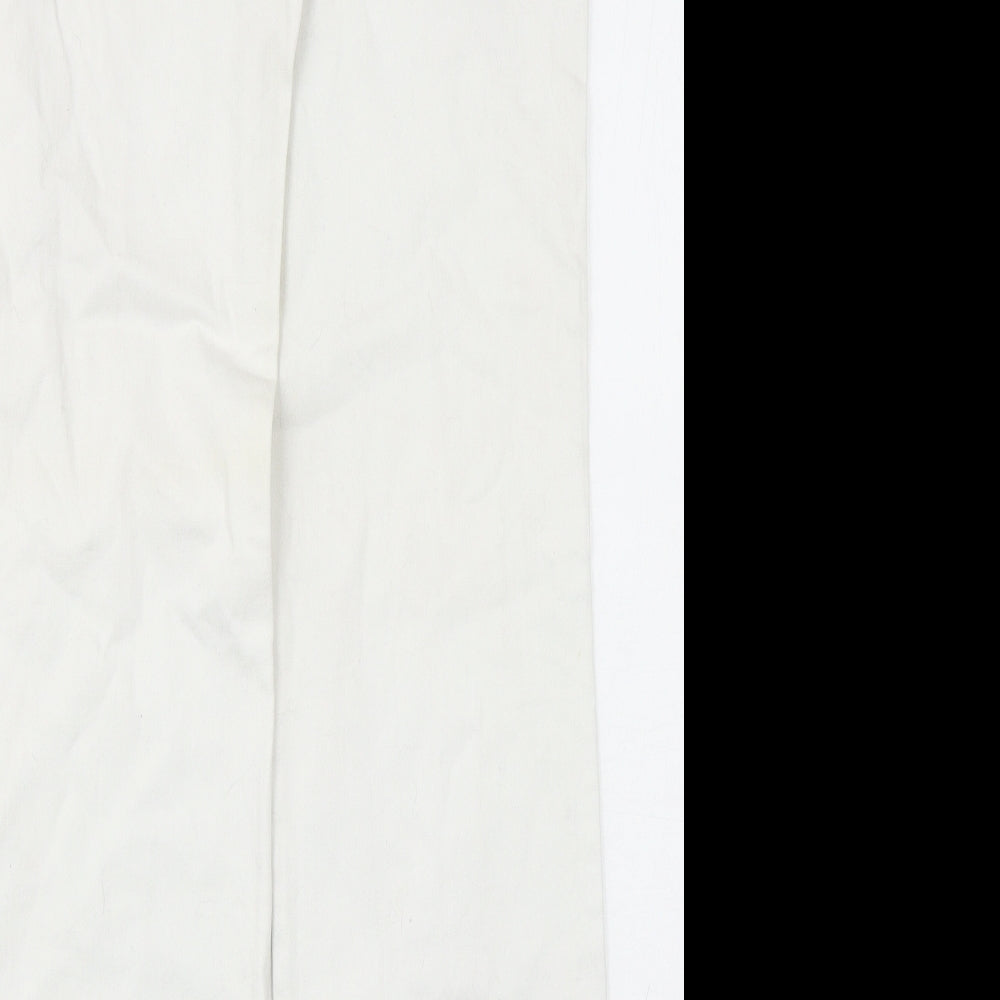 Monsoon Womens White Cotton Straight Jeans Size 8 Regular Zip