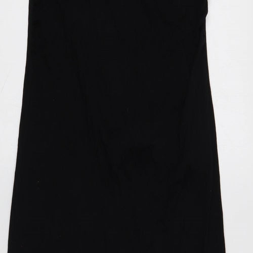 NEXT Womens Black Herringbone Viscose A-Line Size 10 Mock Neck Pullover
