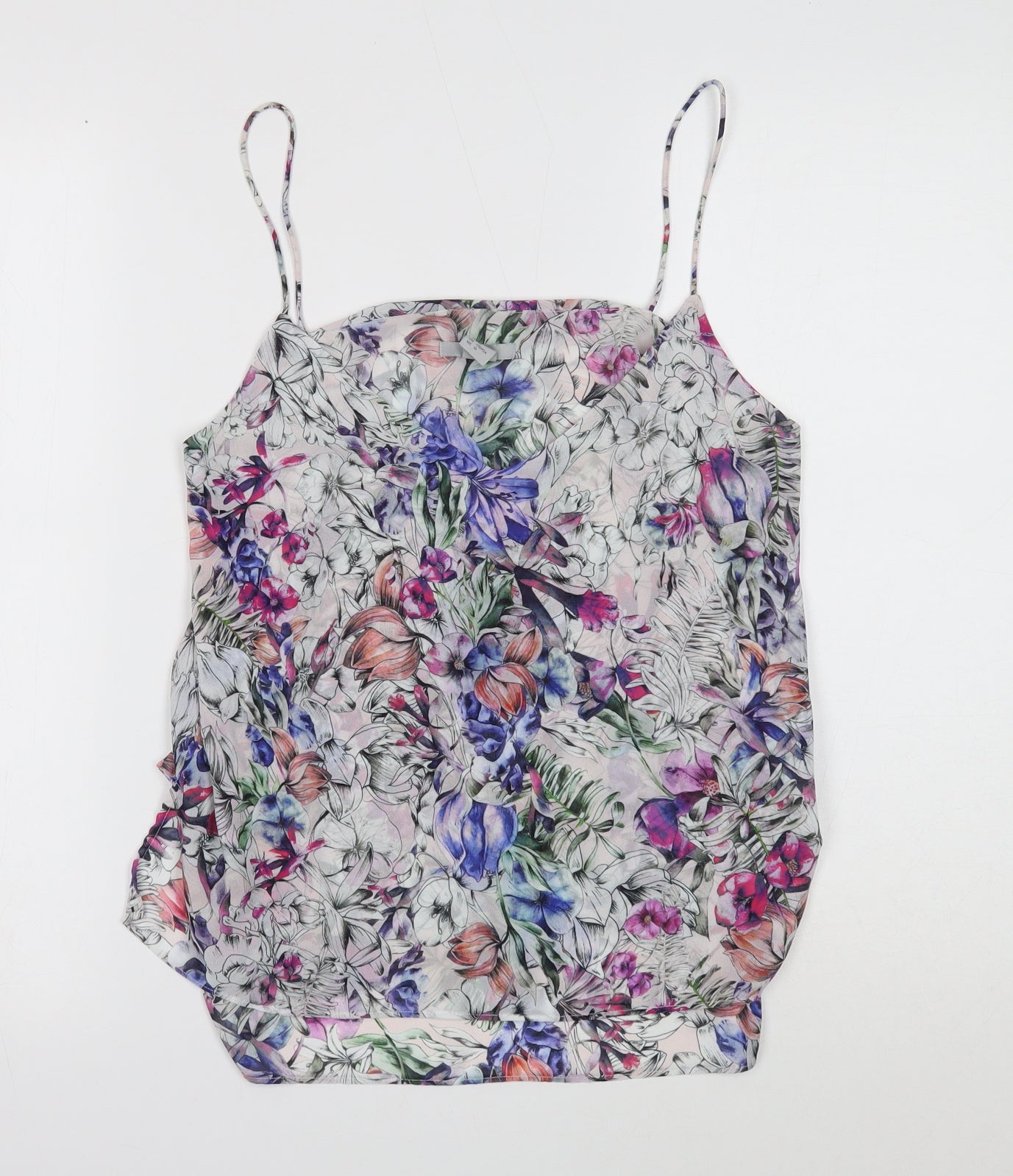H&M Womens Multicoloured Floral Polyester Camisole Tank Size 12 V-Neck