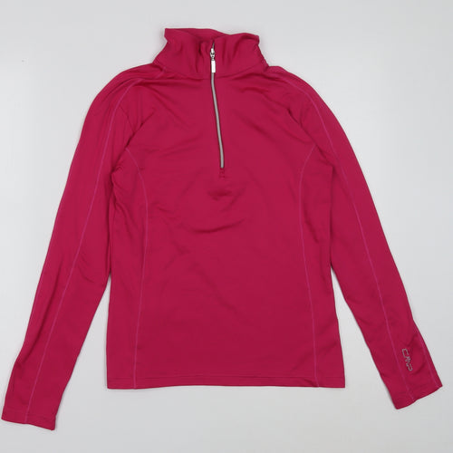 City Mountain Passion Womens Pink Polyester Pullover Casual Size XS High Neck Zip