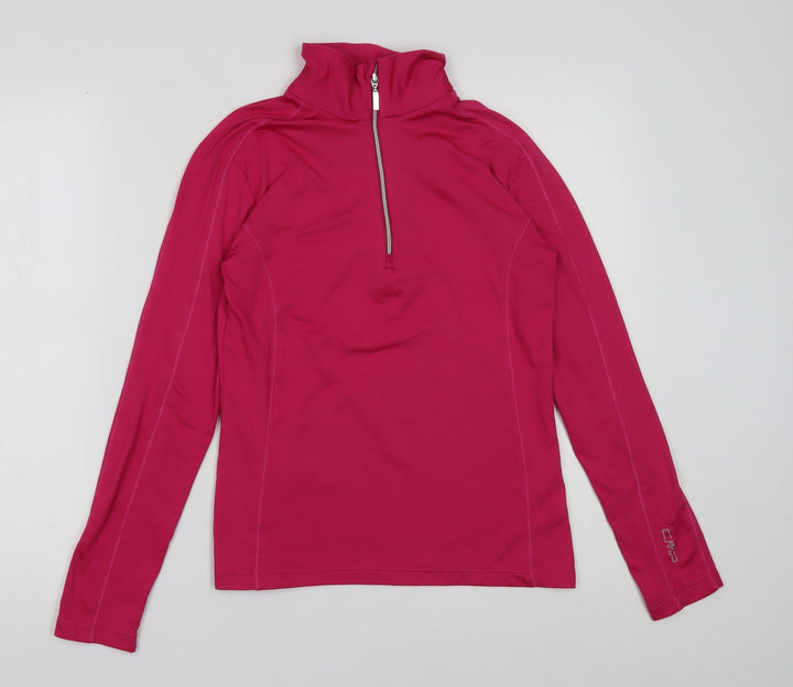 City Mountain Passion Womens Pink Polyester Pullover Casual Size XS High Neck Zip