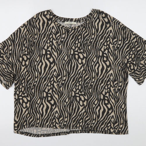 George Womens Multicoloured Geometric Viscose Basic T-Shirt Size L Round Neck