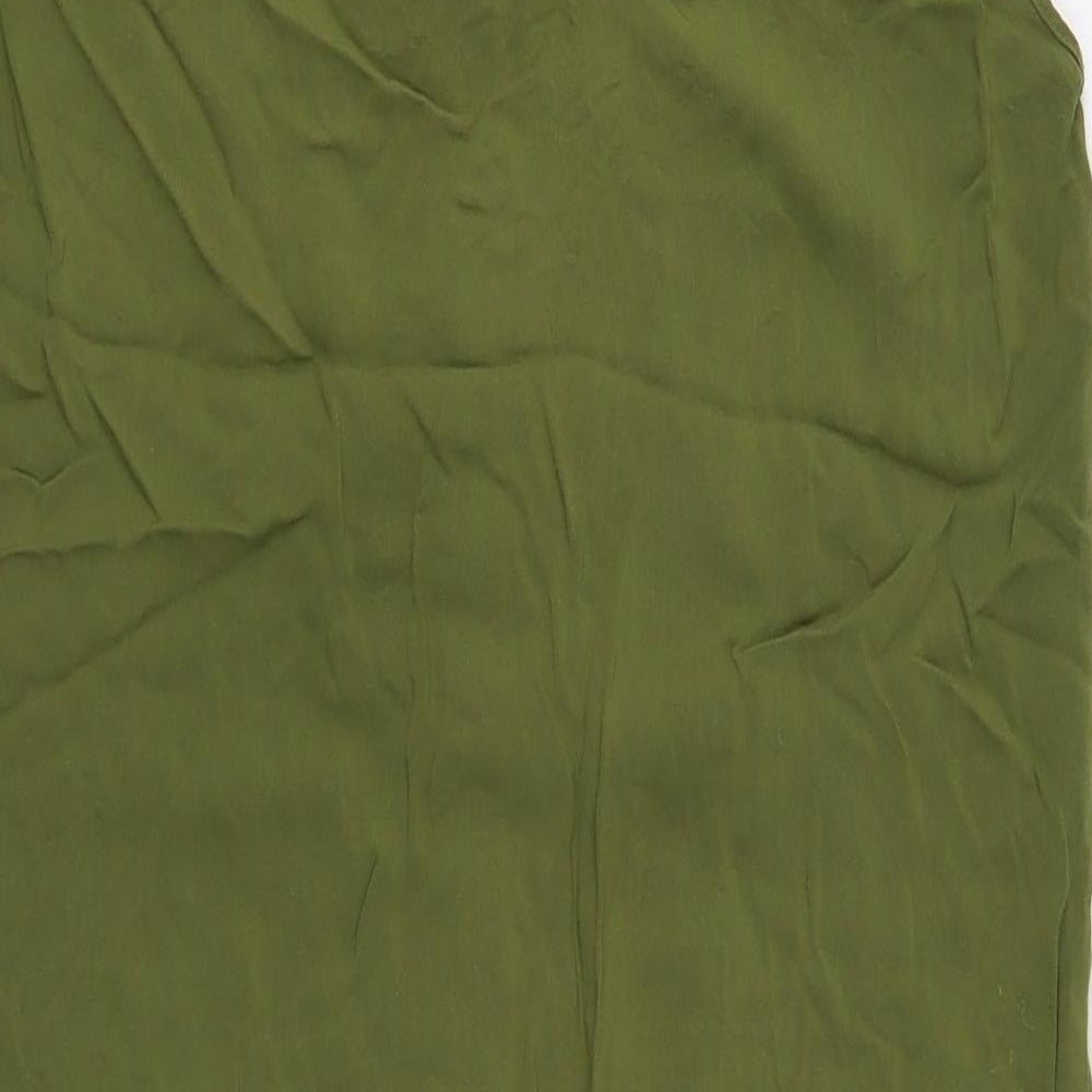 Sonoma Womens Green Rayon Shirt Dress Size M Collared Button