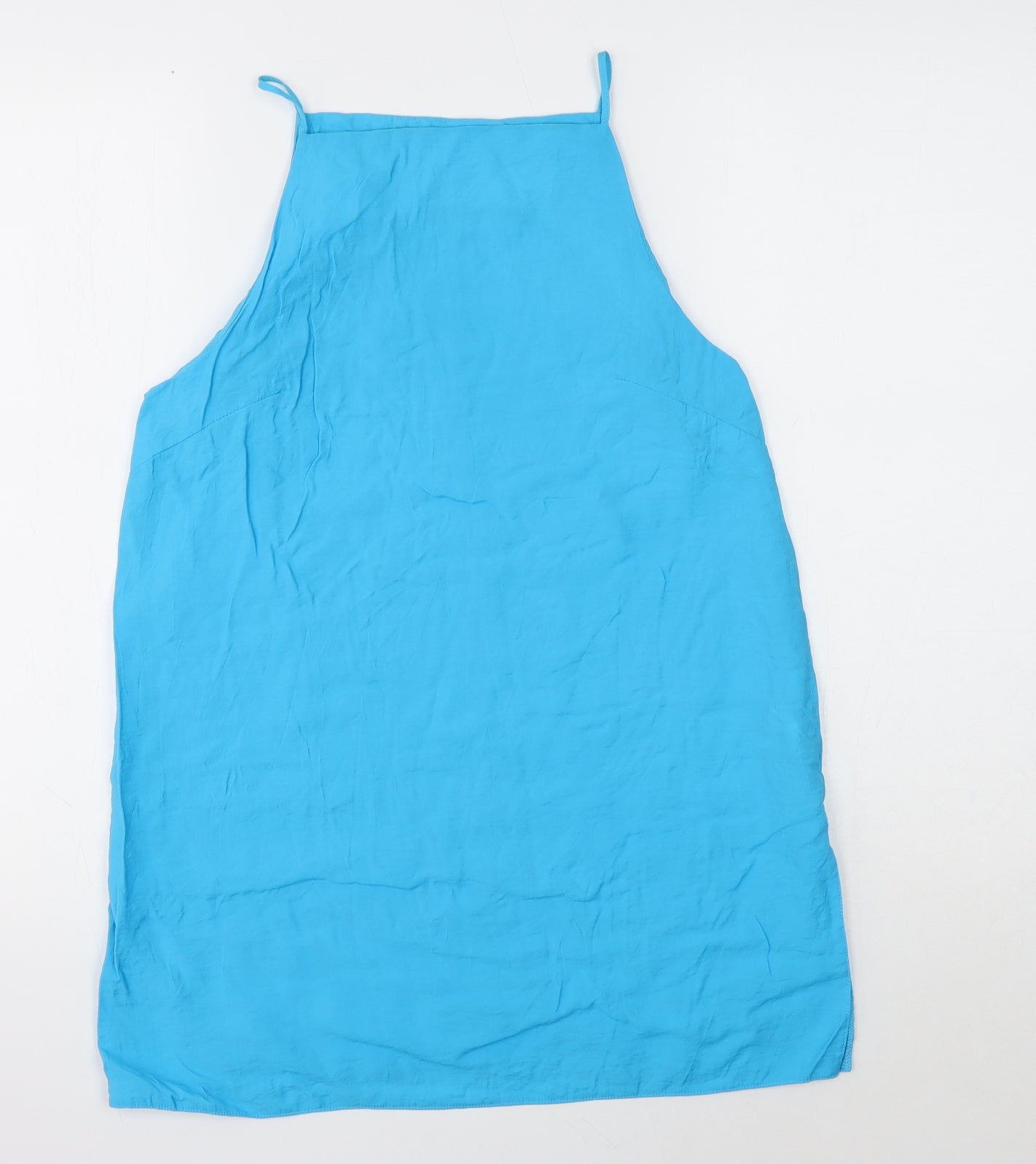 Primark Womens Blue Viscose Basic Blouse Size 10 Square Neck