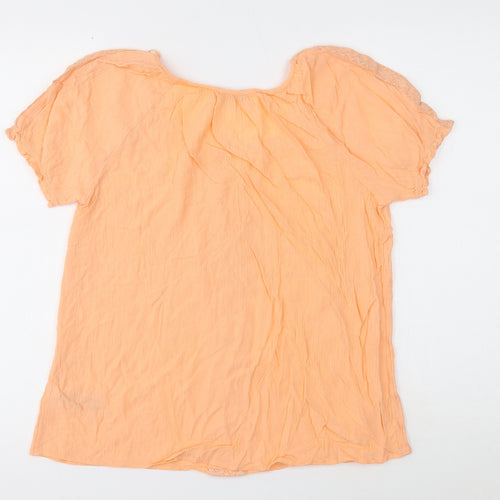 F&F Womens Orange Viscose Basic T-Shirt Size 10 Round Neck