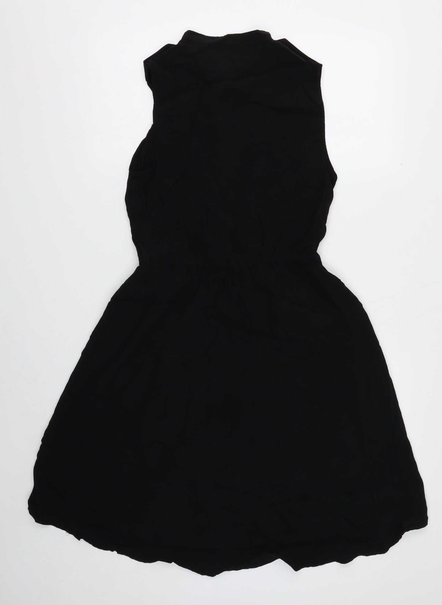 George Womens Black Viscose Fit & Flare Size 14 Collared Button