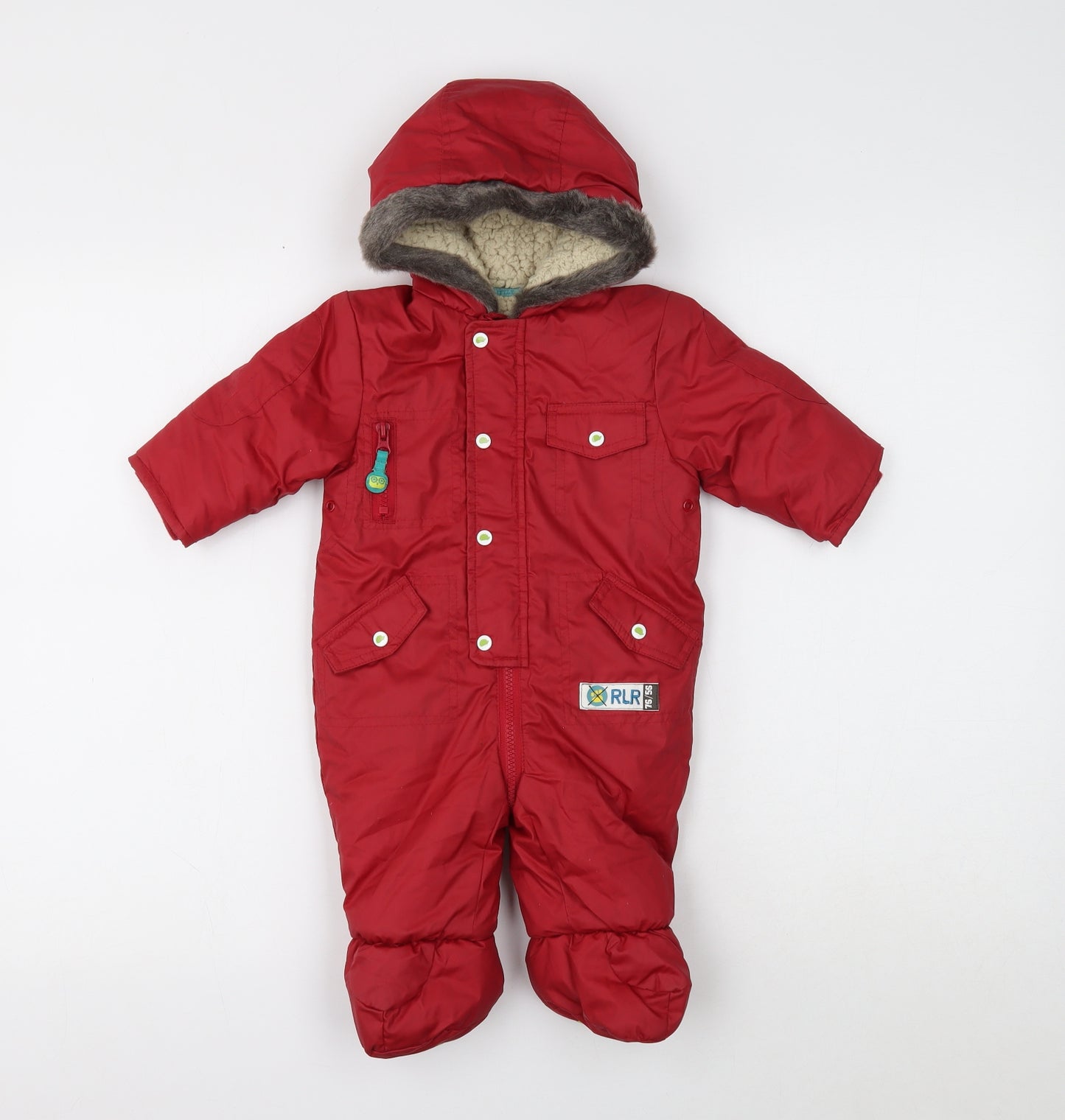 Rocha. Little Rocha Boys Red Quilted Snowsuit Size 3-6 Months Button