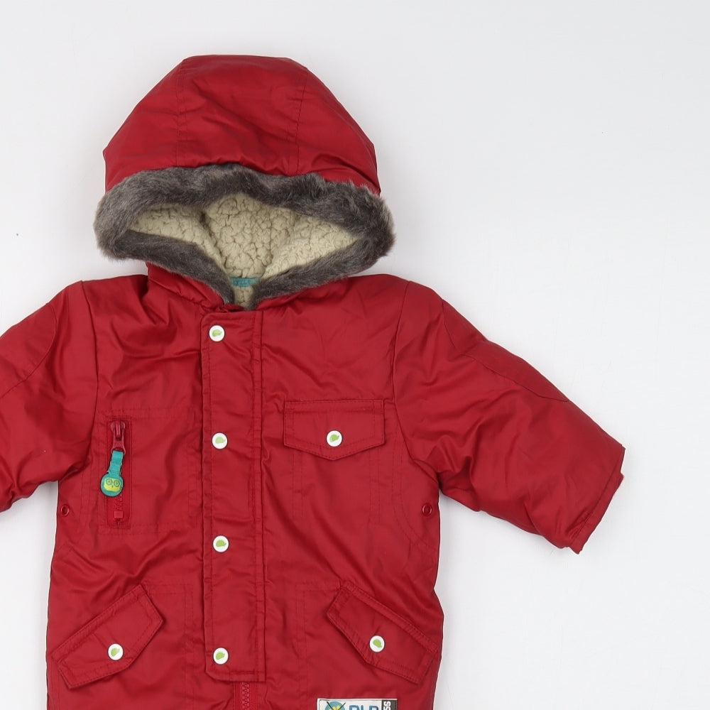 Rocha. Little Rocha Boys Red Quilted Snowsuit Size 3-6 Months Button