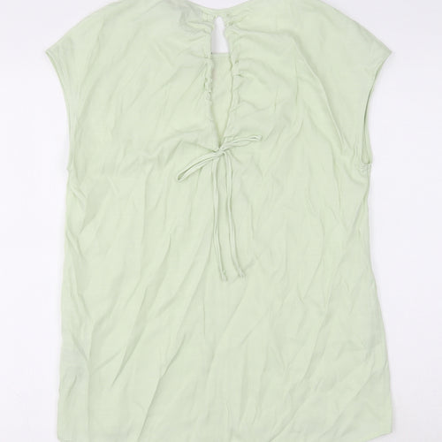 Primark Womens Green Polyester Basic Blouse Size 6 Round Neck