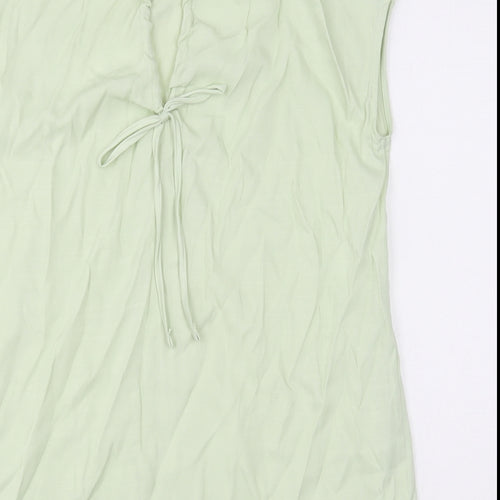 Primark Womens Green Polyester Basic Blouse Size 6 Round Neck